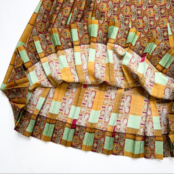 Vintage Double Print Pleated Mini Skirt, Size S - Picture 6 of 7